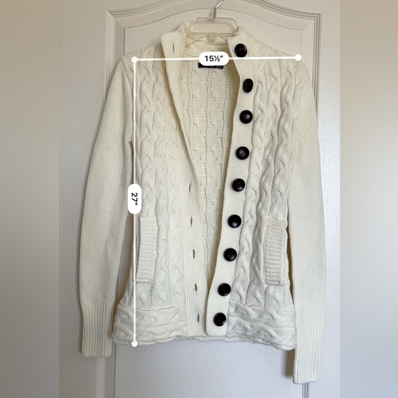 PattyBoutik Women’s White Cashmere Cardigan Size X-Small - Picture 5 of 8